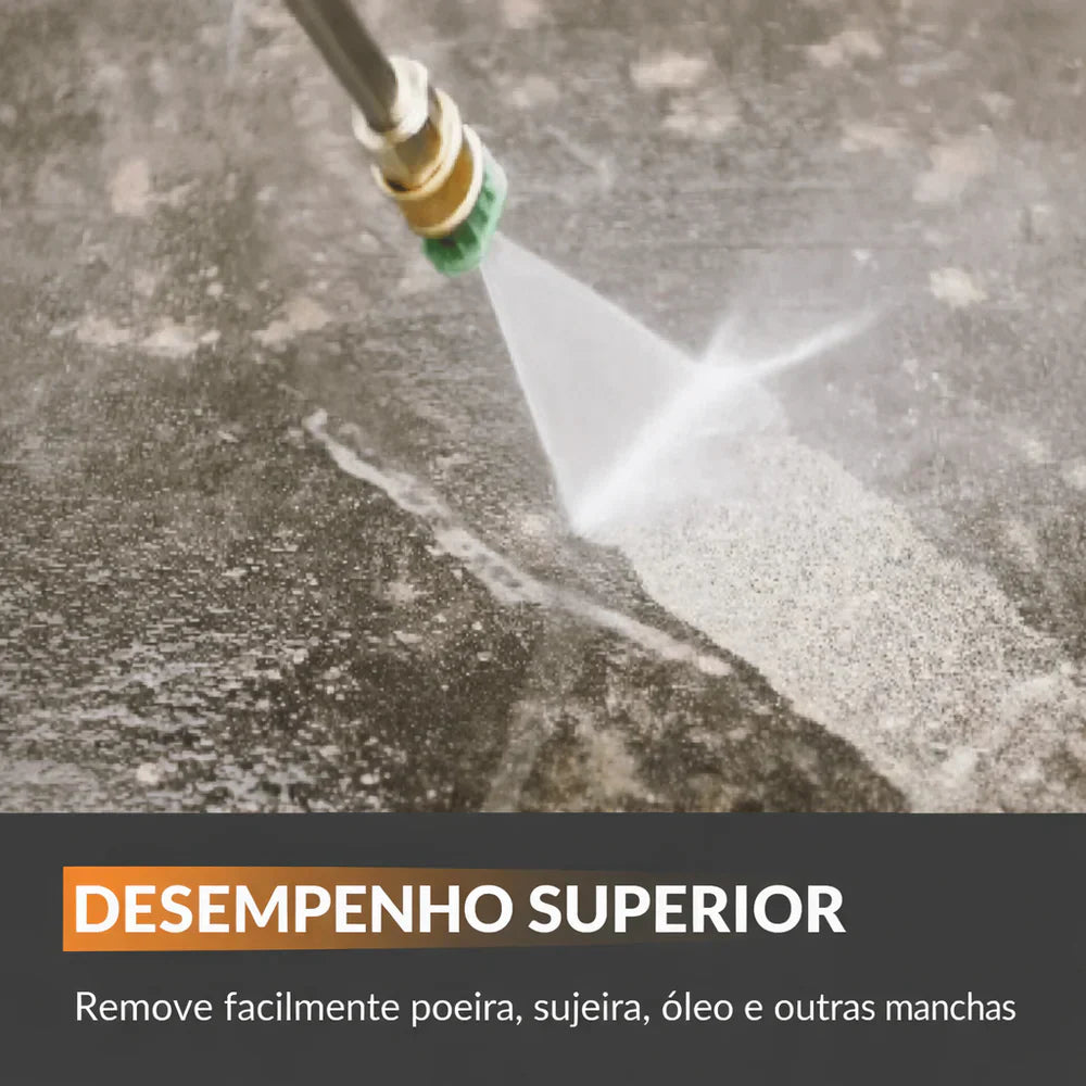 Imagem do fabricante mostrando jato de limpeza e desempenho